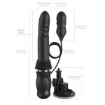 Черный автоматический вибромассажер с вибропулей Ultimate Silicone Thruster