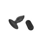 Черная анальная вибропробка Angelina Remote Rotating Plug - 14 см.