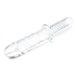 Стеклянный фаллоимитатор с рукоятью 11’’ Girthy Cock Double Ended With Handle - 28 см.