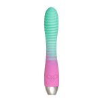 Мятно-розовый вибратор с изогнутой головкой Azalia - 20,5 см.