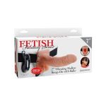 Полый страпон с креплением Vibrating Hollow Strap-On with Balls - 18,9 см.