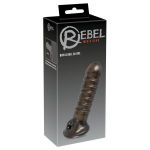 Насадка на пенис Rebel smoke с рёбрышками и отверстием под мошонку