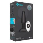 Чёрная вибровтулка с ротацией шариков RIMMING REMOTE CONTROL PLUG BLACK - 15,2 см.