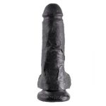Чёрный фаллоимитатор 8  Cock with Balls - 21,3 см.