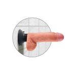 Телесный вибратор с мошонкой и съемной присоской 7  Vibrating Cock with Balls - 17,8 см.
