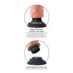 Телесный вибратор с мошонкой и съемной присоской 7  Vibrating Cock with Balls - 17,8 см.