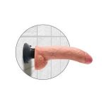 Телесный виброфаллос со съемной присоской 9  Vibrating Cock with Balls - 22,9 см.