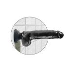 Чёрный виброфаллос со съемной присоской 9  Vibrating Cock with Balls - 22,9 см.