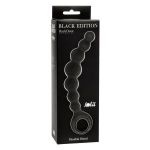 Чёрная упругая анальная цепочка Flexible Wand - 18 см.