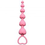 Розовая анальная цепочка Heart s Beads Pink - 18 см.