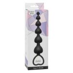 Чёрная анальная цепочка Heart s Beads Black - 18 см.