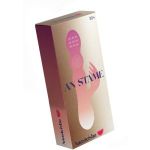 Сливовый вибратор-кролик AN Stamen с массажем бусинами - 22 см.