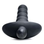 Черные анальные бусы с вибрацией и пультом ДУ 28X Remote Control Vibrating Silicone Anal Beads - 19 см.