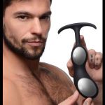 Черный массажер простаты с утяжелителями Premium Silicone Weighted Prostate Plug XL - 20,8 см.