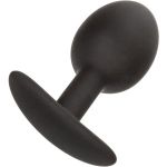Черная анальная пробка из силикона Weighted Silicone Plug - 7,5 см.