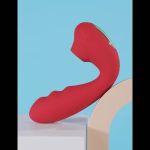 Красный вибратор с вакуумной стимуляцией и нагревом Tara