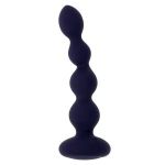 Фиолетовые анальные бусы с вибрацией и вращением Pleasure Orbit - 17,8 см.