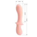 Персиковый вибростимулятор Abigal - 16 см.