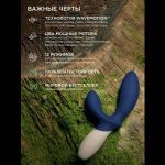 Синий вибромассажер простаты Lelo Loki Wave 2 - 19,6 см.