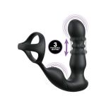 Черный вибростимулятор простаты с кольцом Ass-gasm Slide & Glide