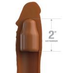 Коричневая насадка на член 2  Silicone X-tension - 20,3 см.