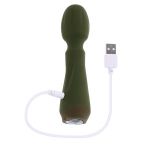 Мини-вибромассажёр цвета хаки Heartfelt - 13,4 см.