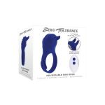 Синее эрекционное виброкольцо с клиторальной подушечкой и пультом ДУ Adjustable Fun Ring