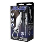 Металлический плаг с кольцом Stainless Steel Metal Tapered Butt Plug With Loop Hardware - 10 см.