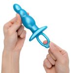 Голубая анальная пробка-елочка из силикона Bounce Plug - 14,3 см.