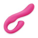 Розовый вибромассажер с клиторальным отростком Harmony Vibe - 16,8 см.