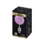 Серебристая анальная пробка с сиреневым помпоном Metal Anal Fluffly Twist Plug S