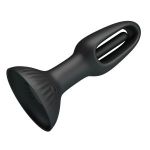 Черная анальная пробка с функцией фингеринга Hubert - 13,9 см.