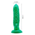 Зеленый стимулятор на присоске в форме огурца Cucumber - 17 см.