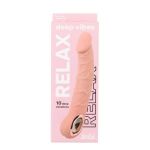 Телесный перезаряжаемый реалистичный вибратор Relax - 22 см.