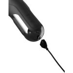 Черный силиконовый вибратор-кролик Sonix Silicone Thruster - 22 см.