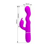 Лиловый вибратор с функцией волновой стимуляции Laursen - 24,9 см.