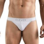 Белые перфорированные трусы-тонги Clever Ambar Thong