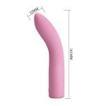 Розовый изогнутый вибромассажёр Kissell - 16,1 см.