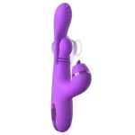 Фиолетовый вибратор с тройной стимуляцией Intimotion Pulse Pro - 24 см.