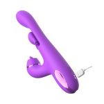 Фиолетовый вибратор с тройной стимуляцией Intimotion Pulse Pro - 24 см.
