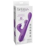 Фиолетовый вибратор с тройной стимуляцией Intimotion Pulse Pro - 24 см.