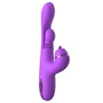 Фиолетовый вибратор с тройной стимуляцией Intimotion Pulse Pro - 24 см.