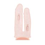 Телесный анально-вагинальный вибратор RealStick Silicone Jason M - 18 см.