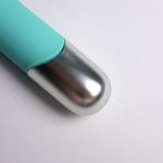 Бирюзовая многофункциональная вибропуля с щеточкой