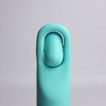 Бирюзовая многофункциональная вибропуля с щеточкой