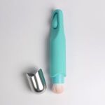 Бирюзовая многофункциональная вибропуля с щеточкой