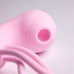 Розовый вакуумный стимулятор клитора с вагинальными виброшариками
