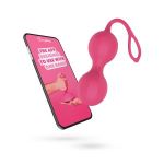 Розовые интерактивные вагинальные виброшарики Stella