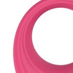 Розовое интерактивное эрекционное виброкольцо Leo