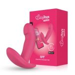 Розовый интерактивный вибромассажёр для ношения Ivy - 12,5 см.